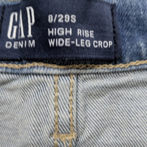 New Gap Wide-Leg Crop Light Blue Jeans - Picture 3 of 5